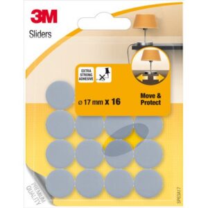 Gleiter selbstklebend grau, Ø 17 mm